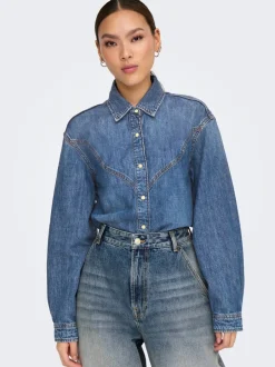 New ONLSEVIGNY Denim-skjorte Dame Skjorter