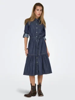 Outlet ONLSEVIGNY Lang kjole Dame Kjoler|Double Denim