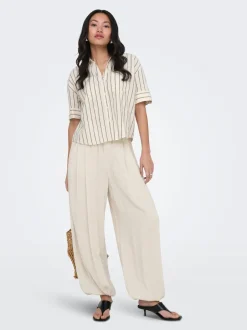 ONLSIESTA Wide leg fit Hør Bukser i wide fit Dame Bukser