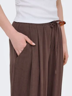 Discount ONLSIESTA Wide leg fit Hør Bukser i wide fit Dame Bukser
