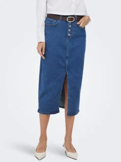Best ONLSILJA Denim-nederdel Midinederdel Dame Nederdele