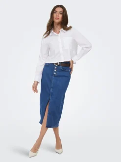 Best ONLSILJA Denim-nederdel Midinederdel Dame Nederdele