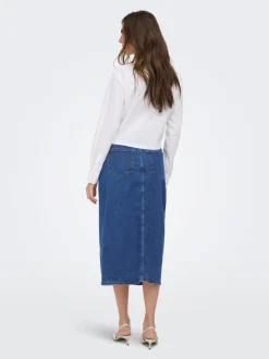 Best ONLSILJA Denim-nederdel Midinederdel Dame Nederdele