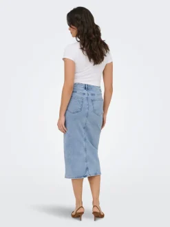 Clearance ONLSILJA Denim-nederdel Midinederdel Dame Nederdele