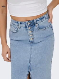 Clearance ONLSILJA Denim-nederdel Midinederdel Dame Nederdele
