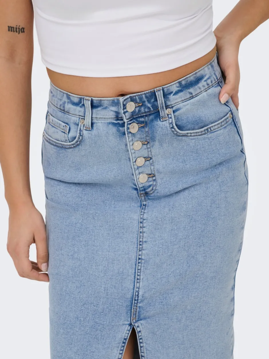Clearance ONLSILJA Denim-nederdel Midinederdel Dame Nederdele