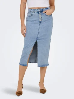 Clearance ONLSILJA Denim-nederdel Midinederdel Dame Nederdele