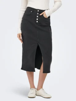 Sale ONLSILJA Denim-nederdel Midinederdel Dame Nederdele