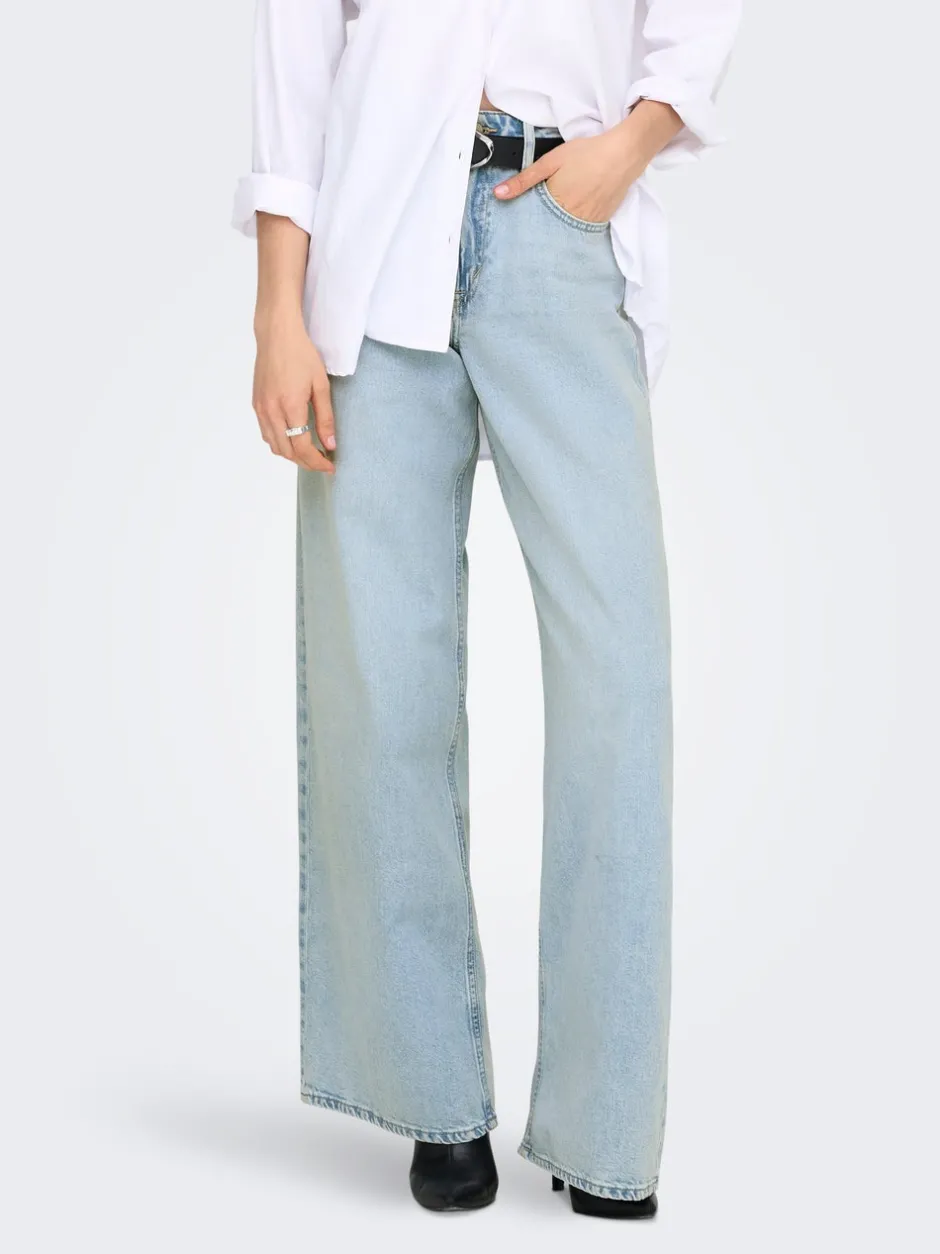 New ONLSILKY Høj talje Wide leg fit Jeans Dame Jeans|Jeans