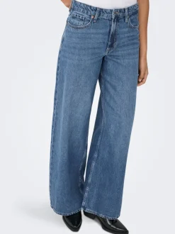 Sale ONLSILKY Høj talje Wide leg fit Jeans Dame Jeans|Jeans
