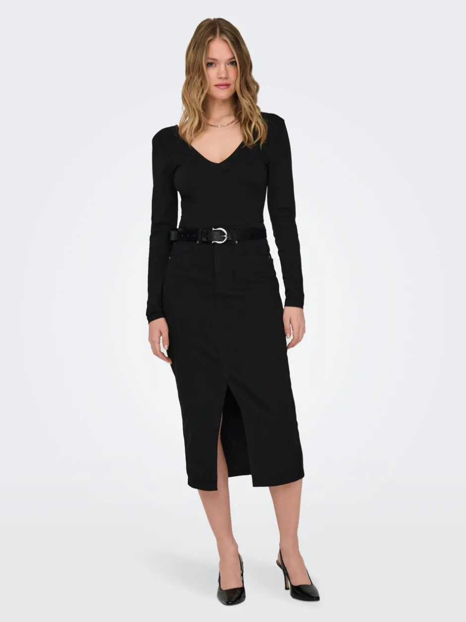 Discount ONLSIRI Denim Denim-nederdel Midinederdel Dame Nederdele|Denimnederdele