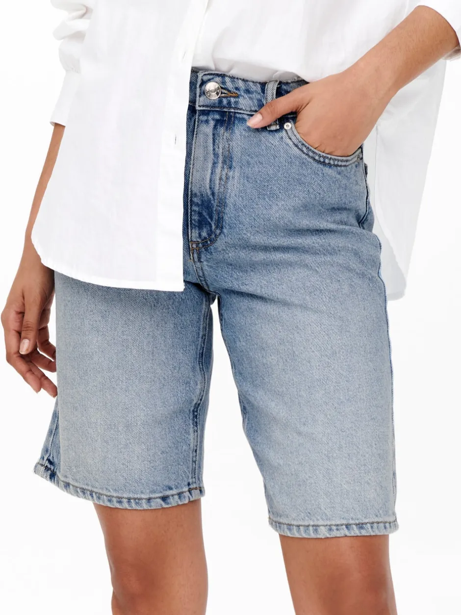 ONLSONNY Høj talje Regular fit Denim-shorts Dame Shorts|Double Denim