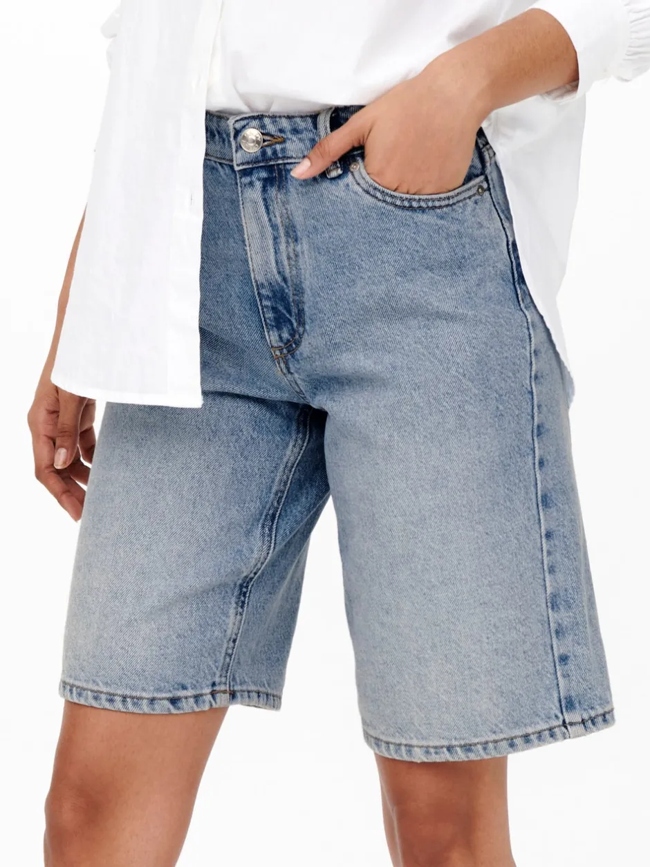 ONLSONNY Høj talje Regular fit Denim-shorts Dame Shorts|Double Denim