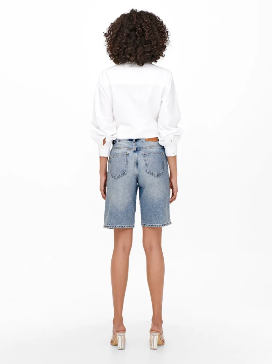 ONLSONNY Høj talje Regular fit Denim-shorts Dame Shorts|Double Denim
