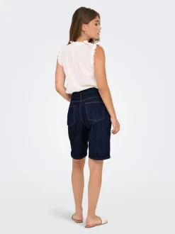Online ONLSONNY Høj talje Regular fit Denim-shorts Dame Shorts|Double Denim