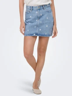Sale ONLSTELLA Denim Denim-nederdel Kort nederdel Dame Nederdele|Denimnederdele