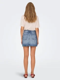 Hot ONLSTELLA Denim Denim-nederdel Kort nederdel Dame Nederdele|Denimnederdele