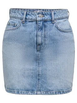 Hot ONLSTELLA Denim Denim-nederdel Kort nederdel Dame Nederdele|Denimnederdele
