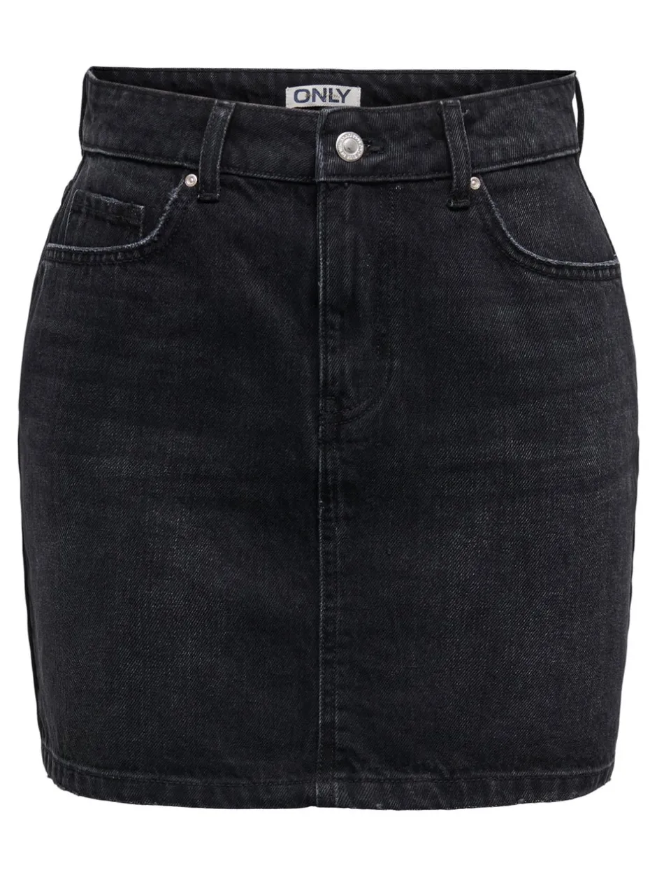 Outlet ONLSTELLA Denim Denim-nederdel Kort nederdel Dame Nederdele|Denimnederdele
