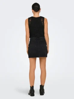 Outlet ONLSTELLA Denim Denim-nederdel Kort nederdel Dame Nederdele|Denimnederdele