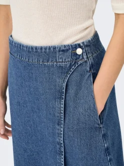 Best ONLTHEA Denim Denim-nederdel Midinederdel Dame Nederdele|Denimnederdele
