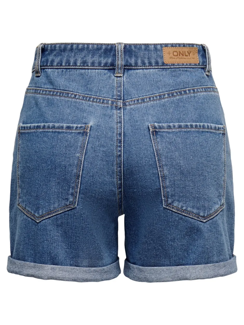 Best ONLVEGA Høj talje Regular fit Denim-shorts Dame Shorts|Double Denim