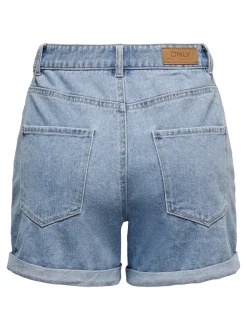 Outlet ONLVEGA Høj talje Regular fit Denim-shorts Dame Shorts|Double Denim