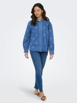 Online ONLVERA Denim-skjorte Dame Double Denim|Skjorter