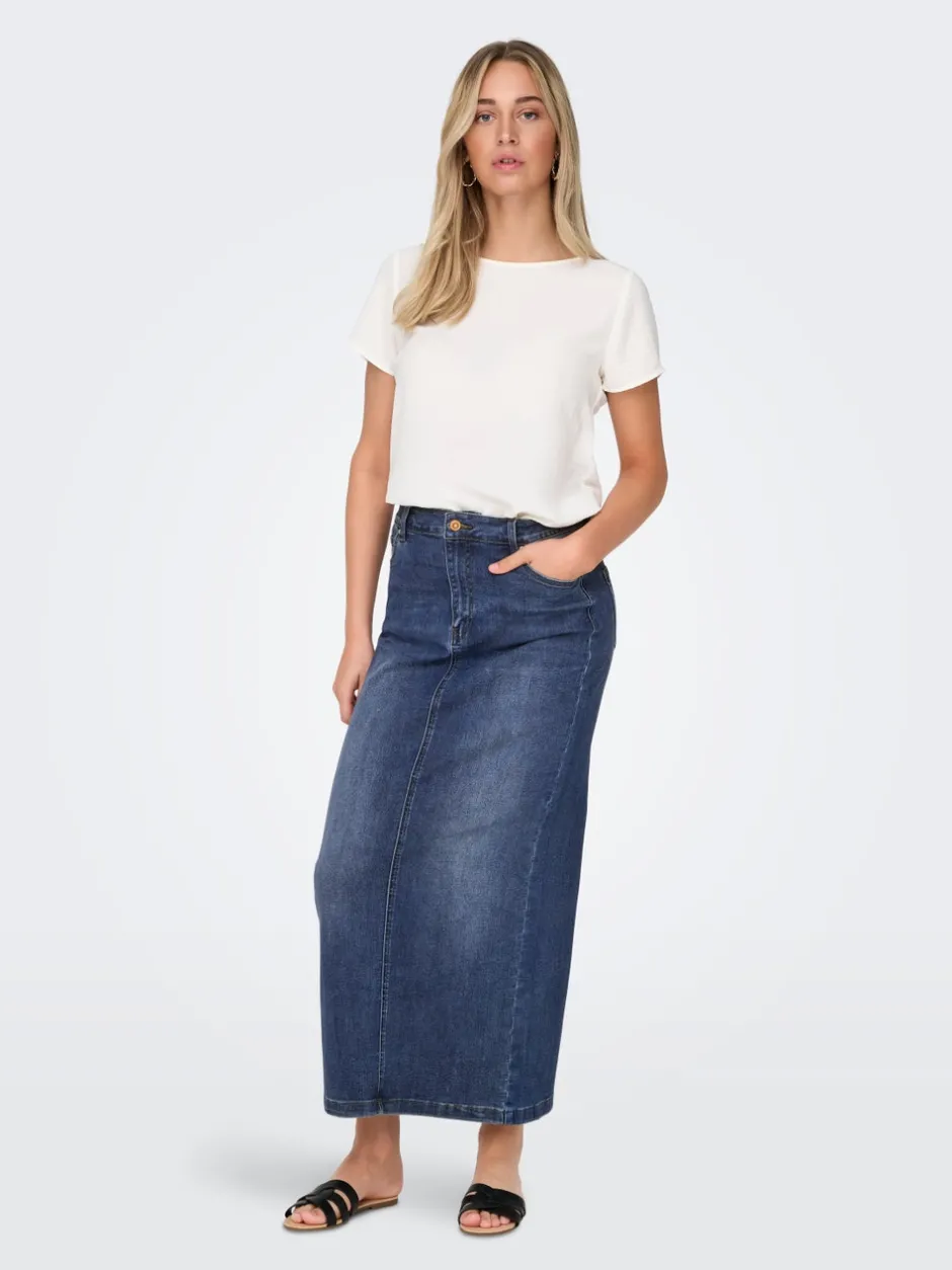 Clearance ONLWALO Denim Denim-nederdel Lang nederdel Dame Nederdele|Denimnederdele