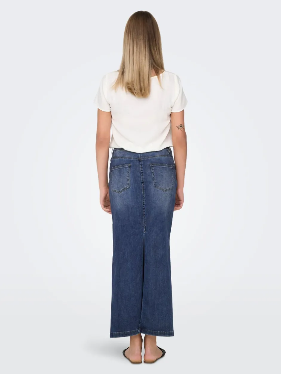 Clearance ONLWALO Denim Denim-nederdel Lang nederdel Dame Nederdele|Denimnederdele