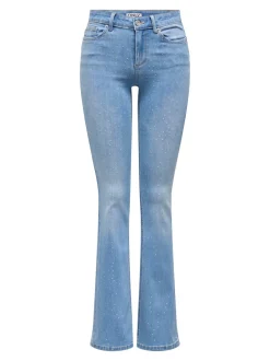 Clearance ONLWAUW Mellemhøj talje Flared fit Jeans Dame Jeans|Jeans