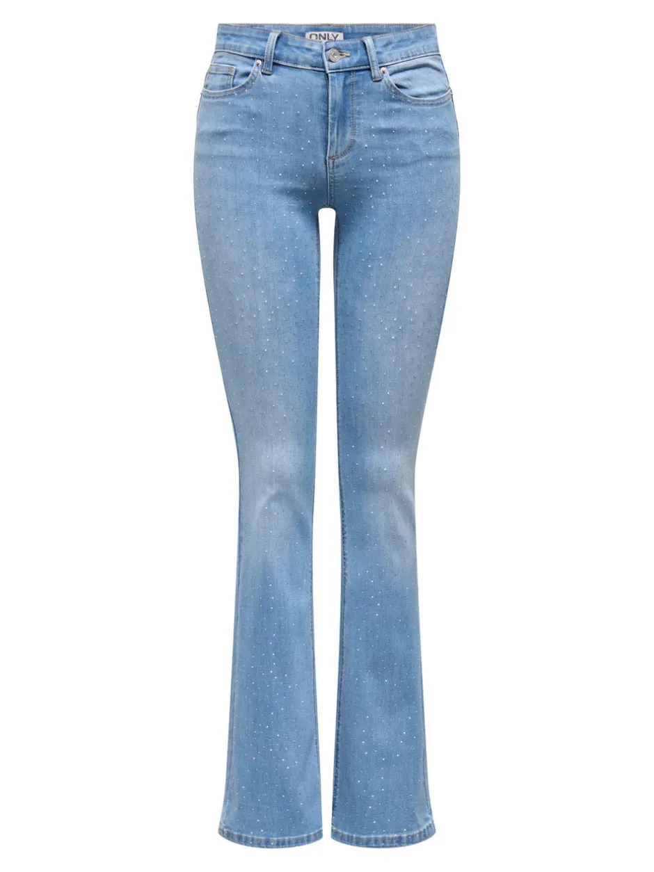 Clearance ONLWAUW Mellemhøj talje Flared fit Jeans Dame Jeans|Jeans