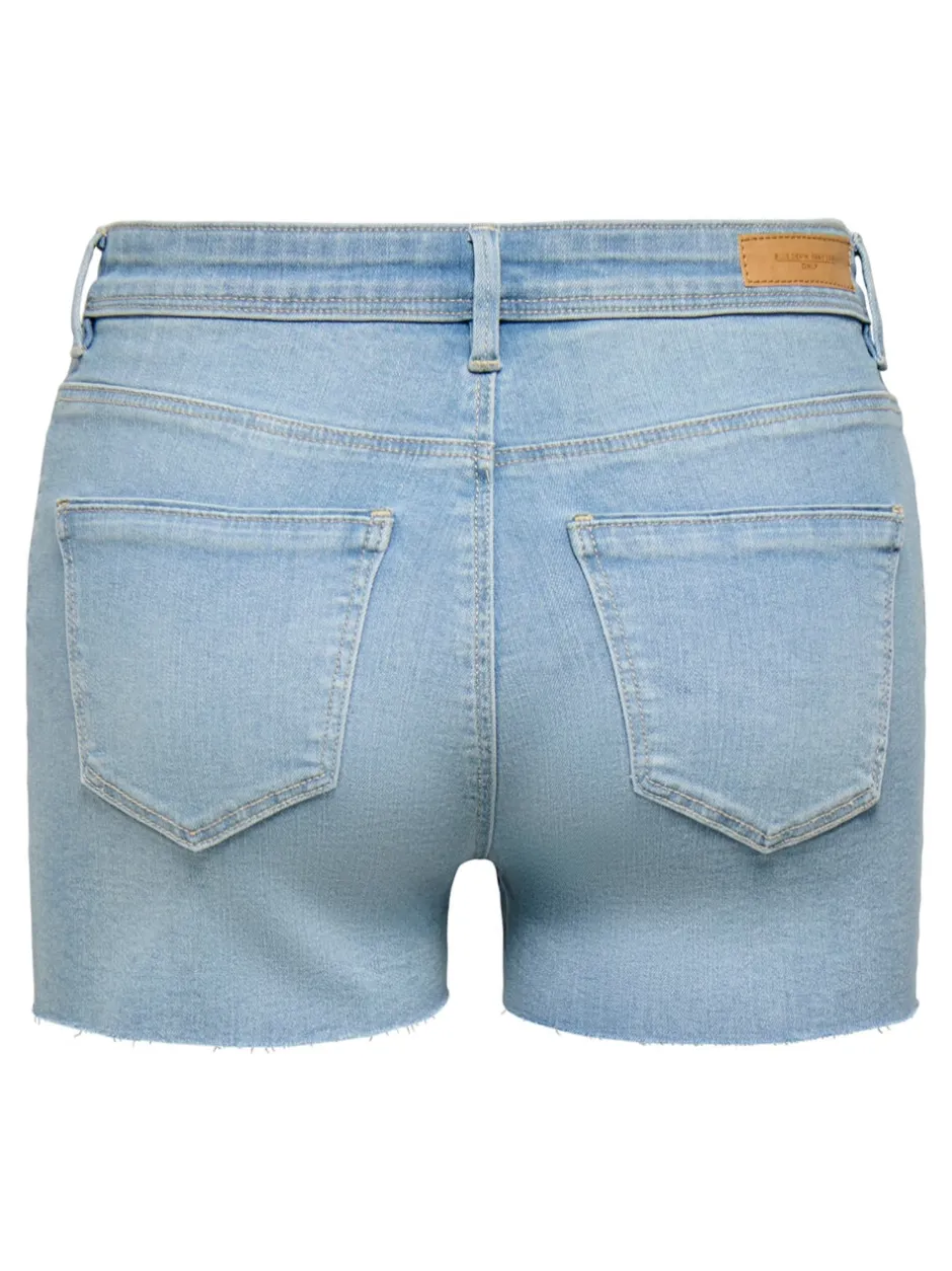 Best ONLWAUW Mellemhøj talje Regular fit Denim-shorts Dame Shorts|Double Denim