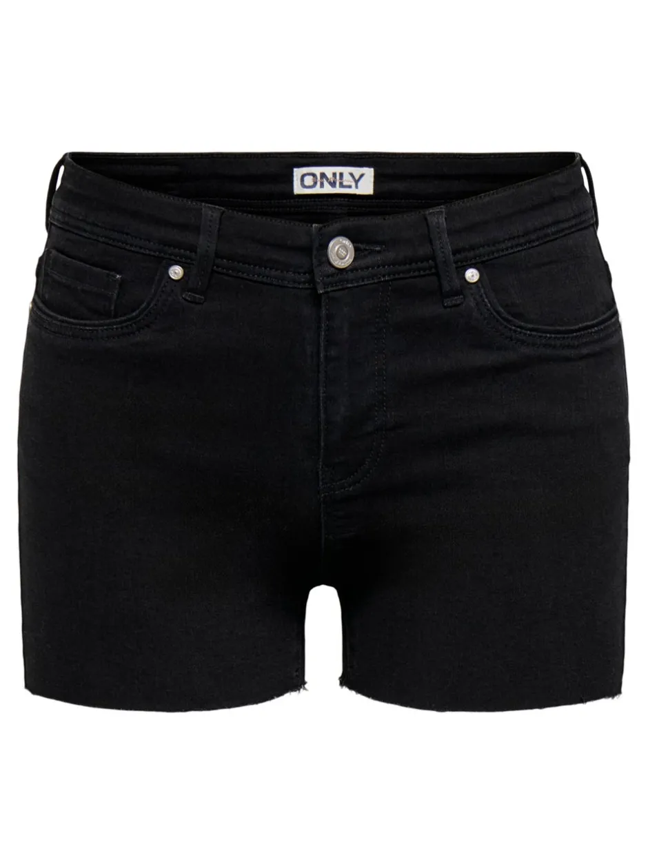 New ONLWAUW Mellemhøj talje Regular fit Denim-shorts Dame Shorts|Double Denim