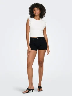 New ONLWAUW Mellemhøj talje Regular fit Denim-shorts Dame Shorts|Double Denim