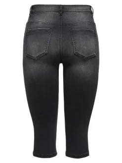 Sale ONLWAUW Mellemhøj talje Regular fit Capris Dame Shorts|Double Denim
