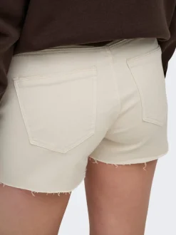 Outlet ONLWAUW Mellemhøj talje Regular fit Denim-shorts Dame Shorts|Double Denim