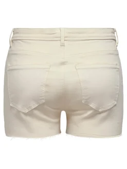 Outlet ONLWAUW Mellemhøj talje Regular fit Denim-shorts Dame Shorts|Double Denim