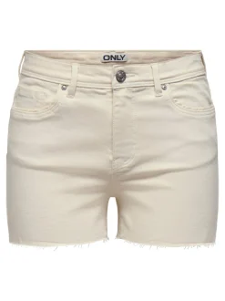 Outlet ONLWAUW Mellemhøj talje Regular fit Denim-shorts Dame Shorts|Double Denim