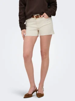 Outlet ONLWAUW Mellemhøj talje Regular fit Denim-shorts Dame Shorts|Double Denim