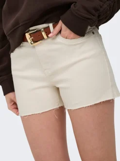 Outlet ONLWAUW Mellemhøj talje Regular fit Denim-shorts Dame Shorts|Double Denim