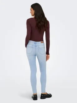 Hot ONLWAUW Mellemhøj talje Skinny fit Jeans Dame Jeans|Jeans