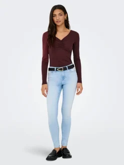 Hot ONLWAUW Mellemhøj talje Skinny fit Jeans Dame Jeans|Jeans
