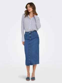 Online ONLWONDER Denim Denim-nederdel Midinederdel Dame Nederdele