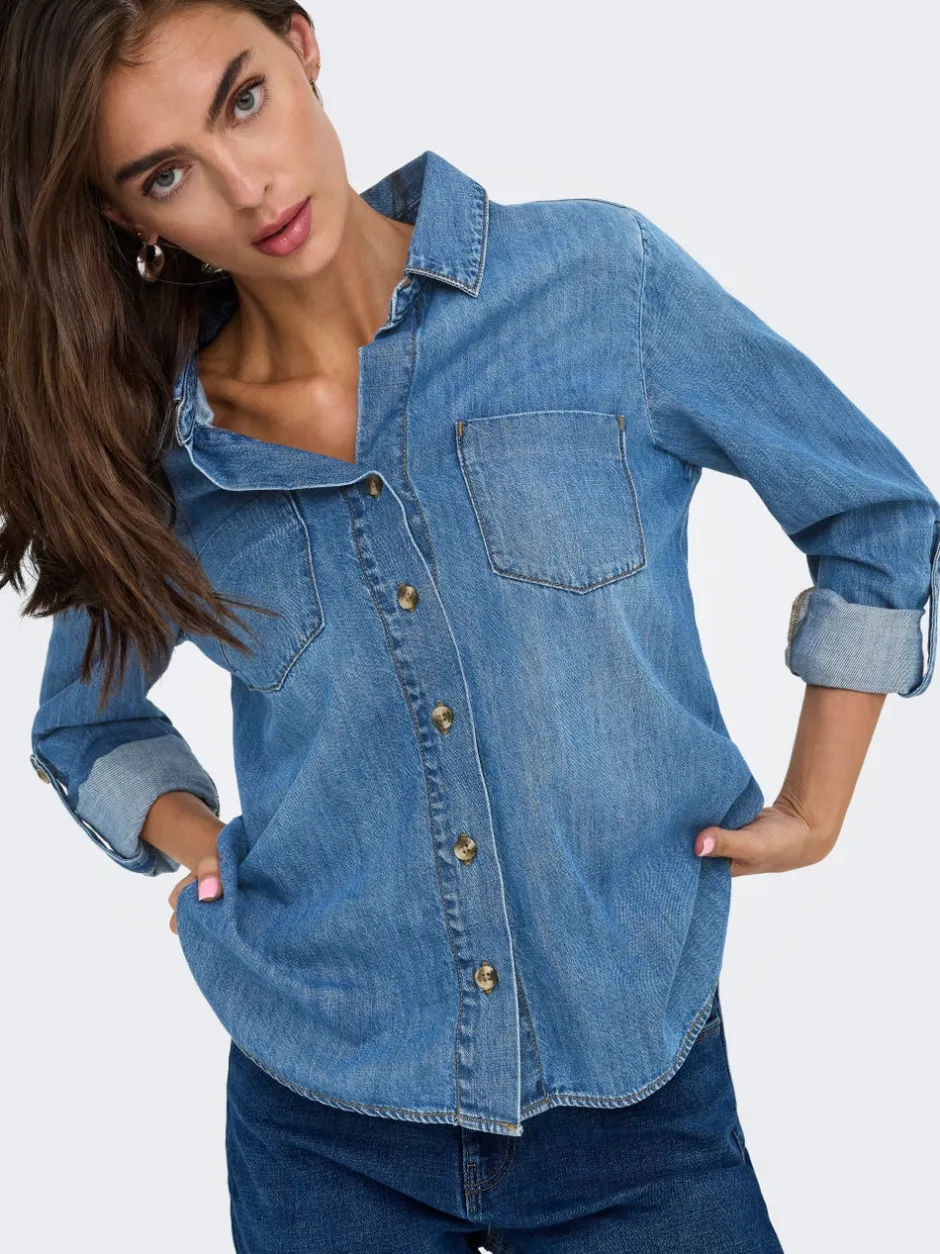 ASMIN Denim-skjorte Dame Double Denim|Skjorter