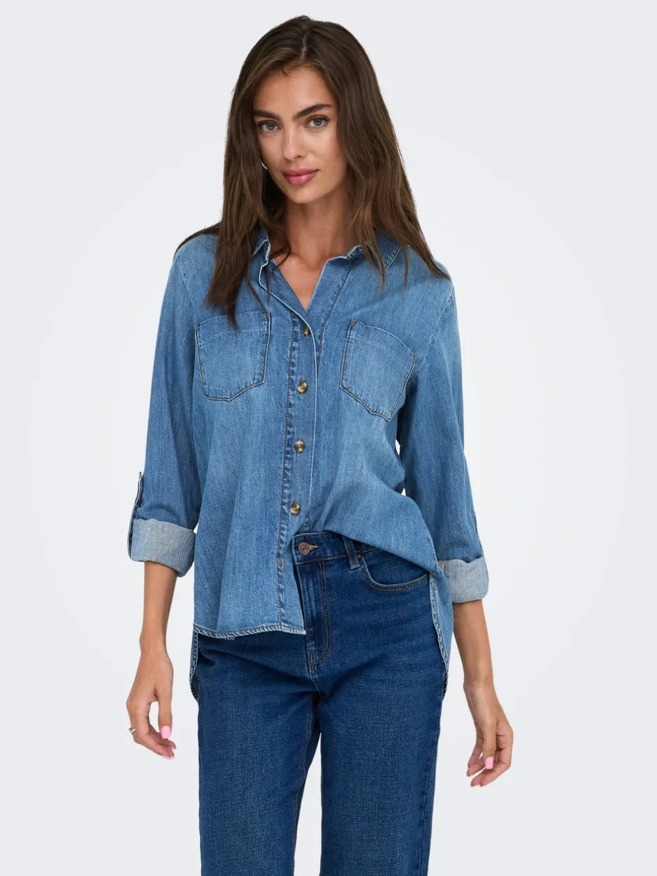 ASMIN Denim-skjorte Dame Double Denim|Skjorter