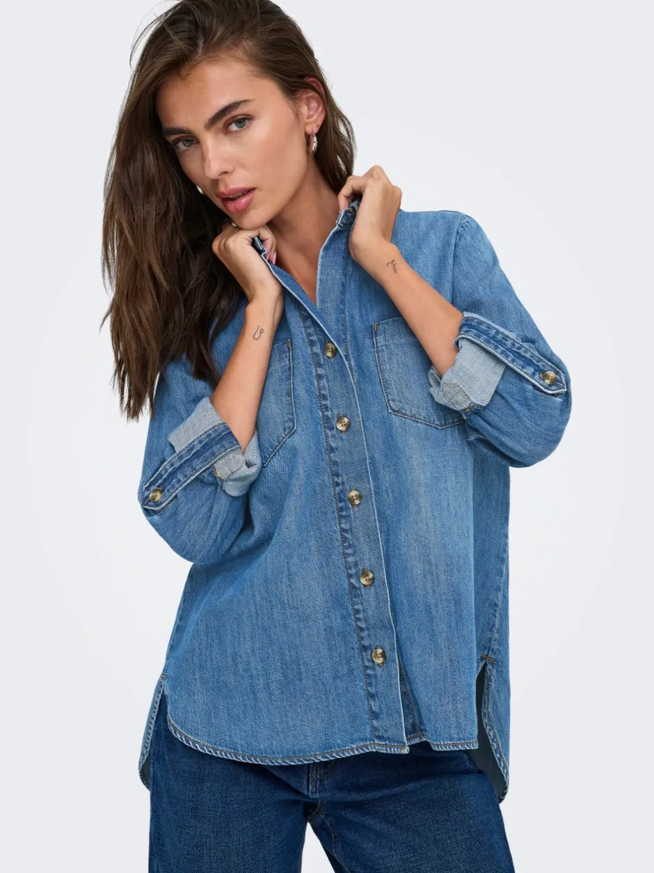 ASMIN Denim-skjorte Dame Double Denim|Skjorter