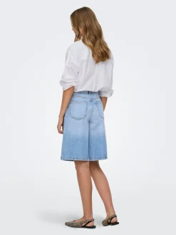 Discount ONLZAGU-DORSI Mellemhøj talje Loose fit Denim-shorts Dame Shorts|Double Denim