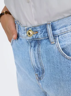 Discount ONLZAGU-DORSI Mellemhøj talje Loose fit Denim-shorts Dame Shorts|Double Denim