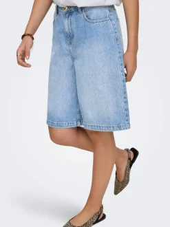 Discount ONLZAGU-DORSI Mellemhøj talje Loose fit Denim-shorts Dame Shorts|Double Denim